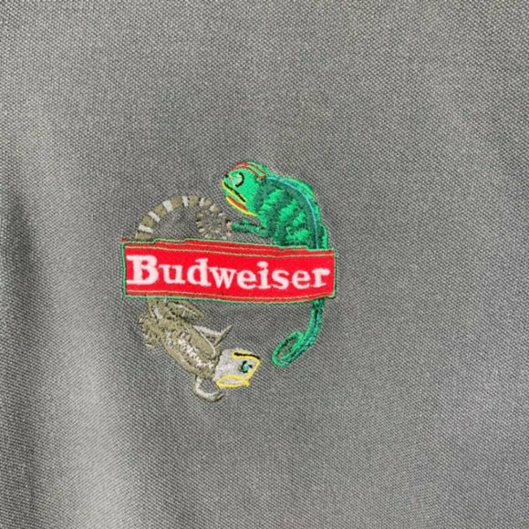 Vintage Budweiser Lizard Polo Button Down Shirt - Picture 2 of 7